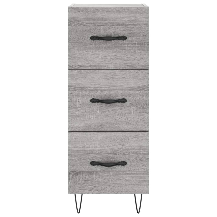 Dressoir 34,5X34X90 Cm Bewerkt Hout Grijs Sonoma Eikenkleurig