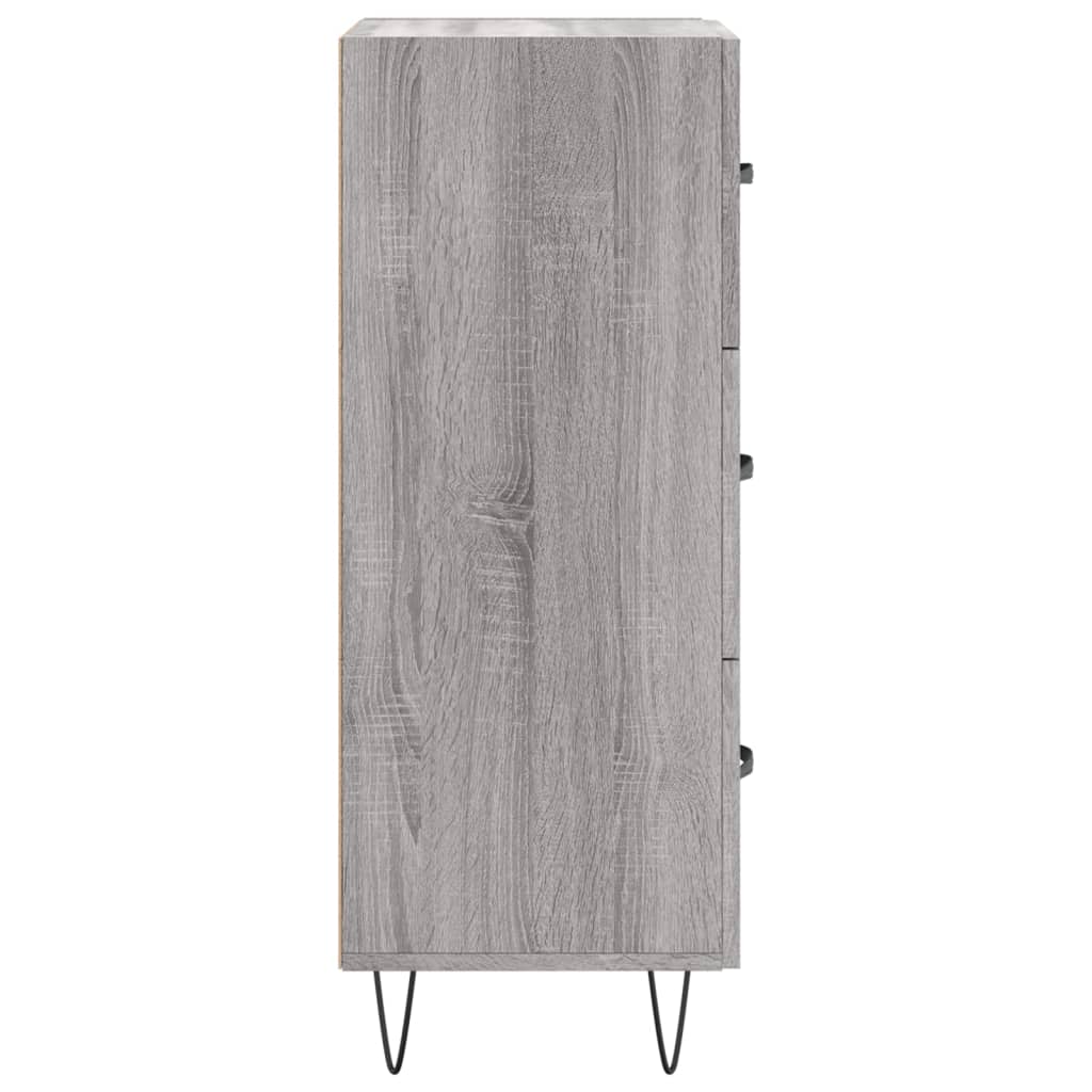 Dressoir 34,5X34X90 Cm Bewerkt Hout Grijs Sonoma Eikenkleurig