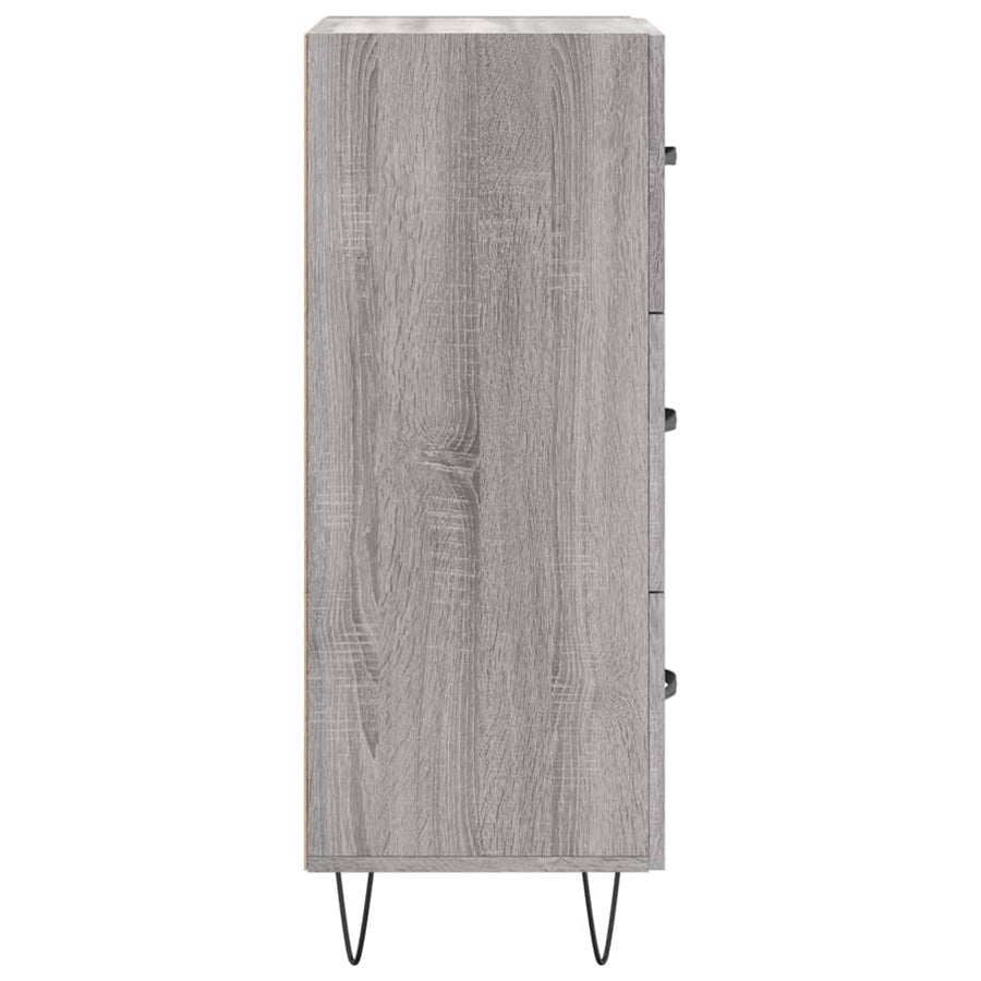 Dressoir 34,5X34X90 Cm Bewerkt Hout Grijs Sonoma Eikenkleurig