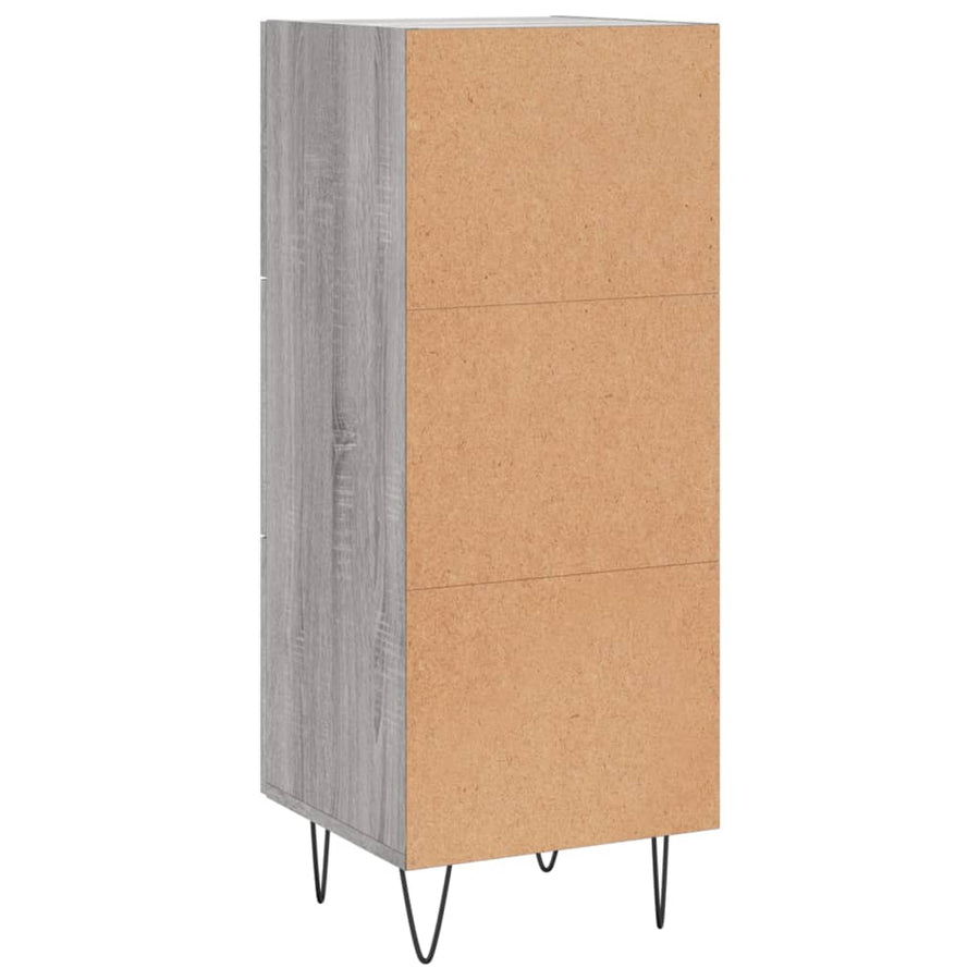 Dressoir 34,5X34X90 Cm Bewerkt Hout Grijs Sonoma Eikenkleurig
