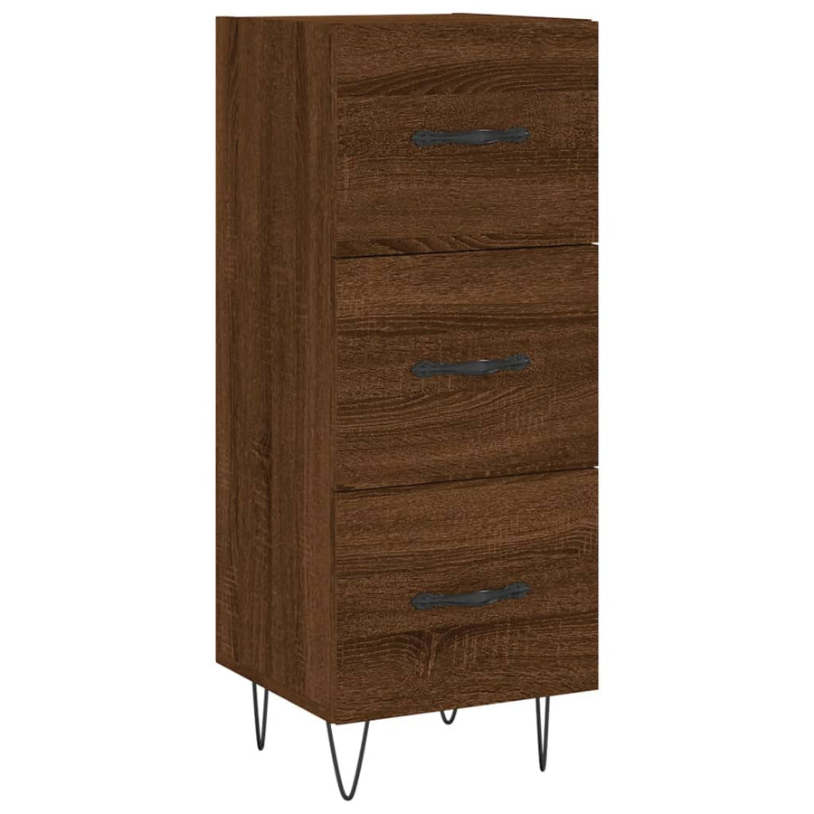 Dressoir 34,5X34X90 Cm Bewerkt Hout Bruin Eikenkleur