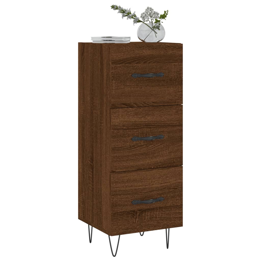Dressoir 34,5X34X90 Cm Bewerkt Hout Bruin Eikenkleur