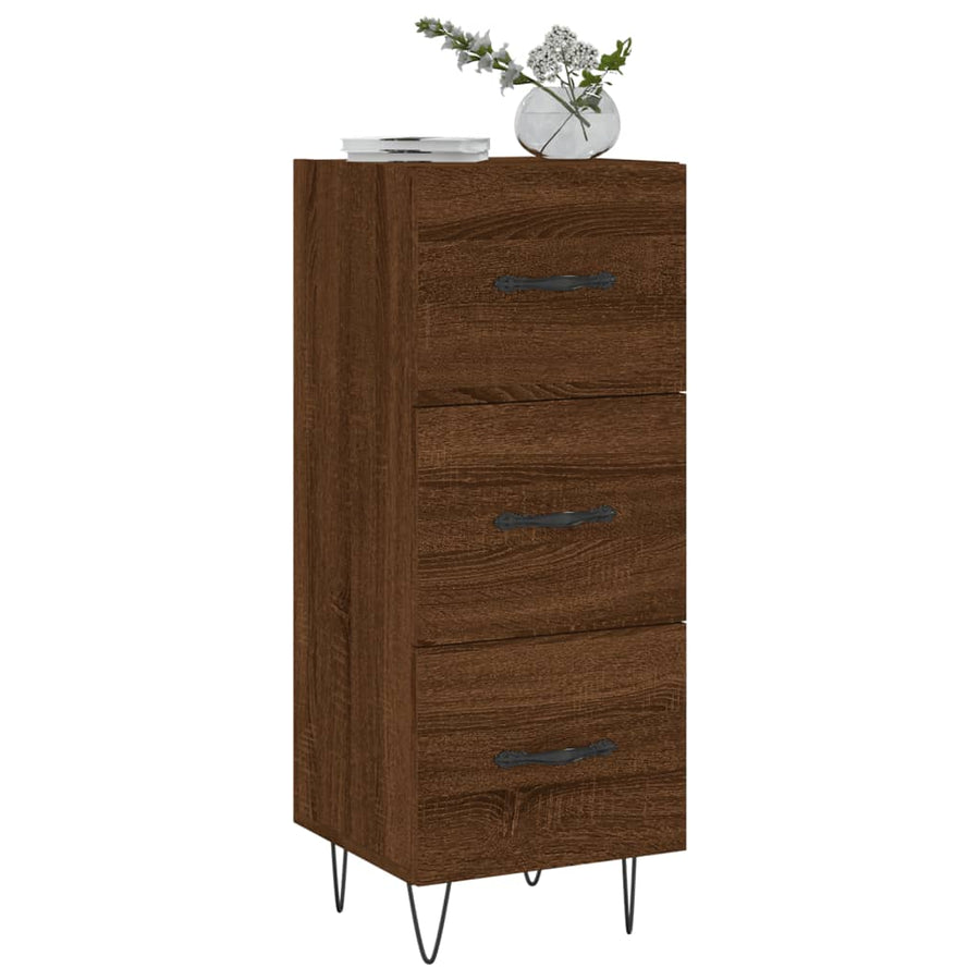 Dressoir 34,5X34X90 Cm Bewerkt Hout Bruin Eikenkleur