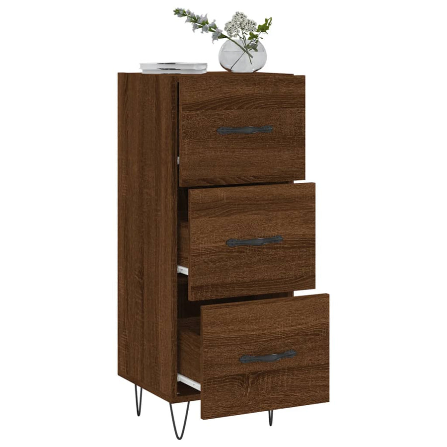 Dressoir 34,5X34X90 Cm Bewerkt Hout Bruin Eikenkleur