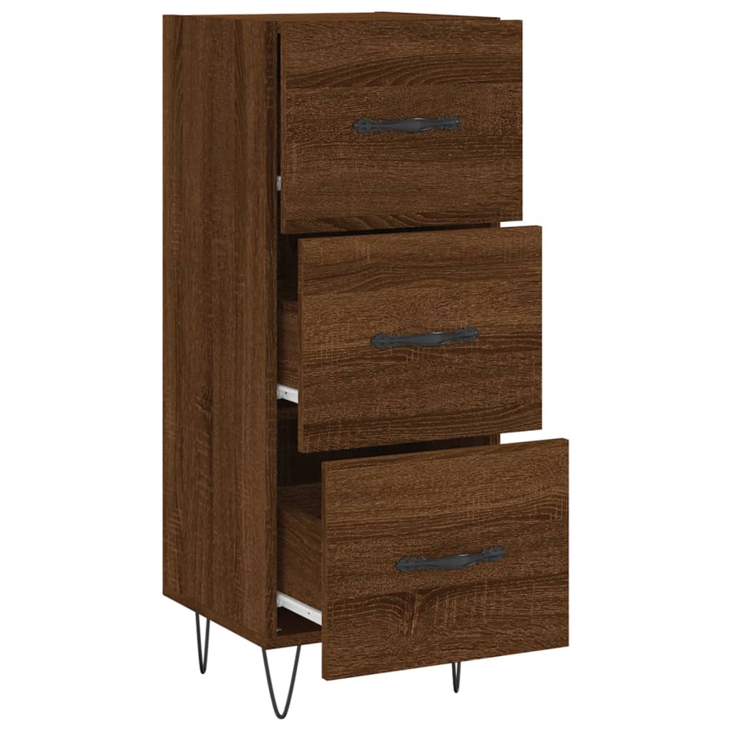 Dressoir 34,5X34X90 Cm Bewerkt Hout Bruin Eikenkleur