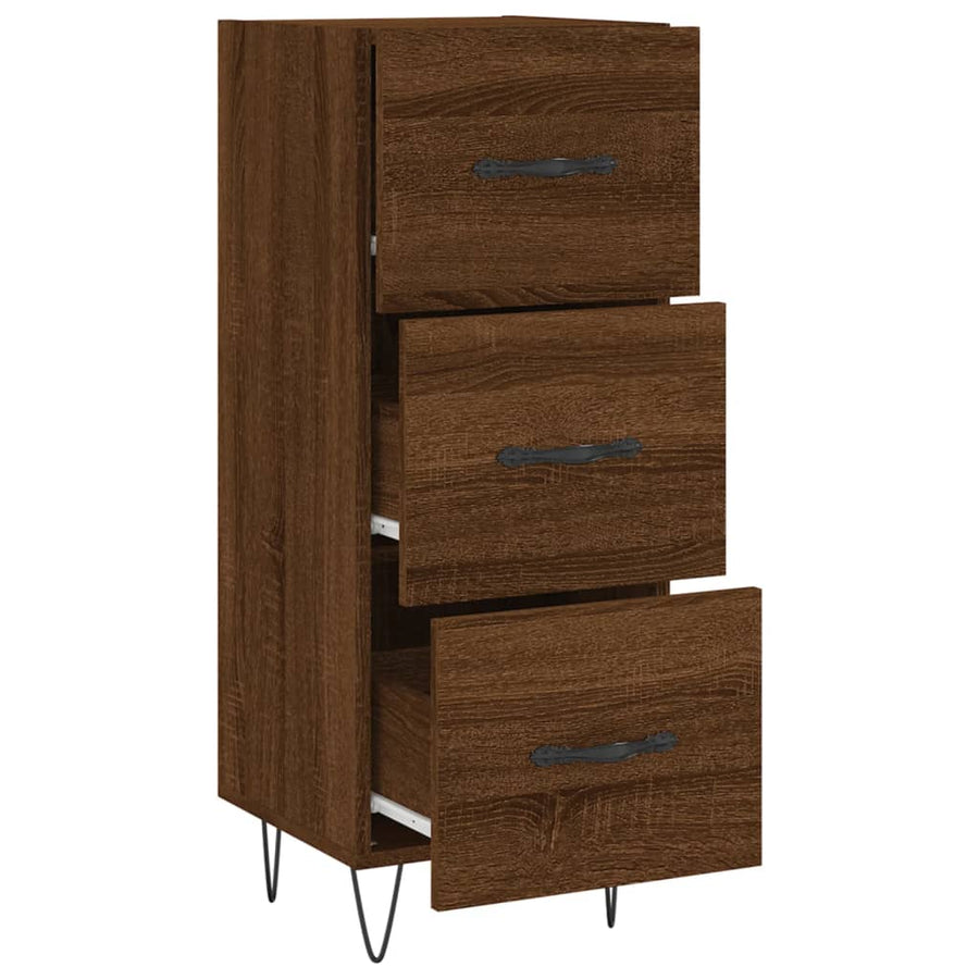 Dressoir 34,5X34X90 Cm Bewerkt Hout Bruin Eikenkleur