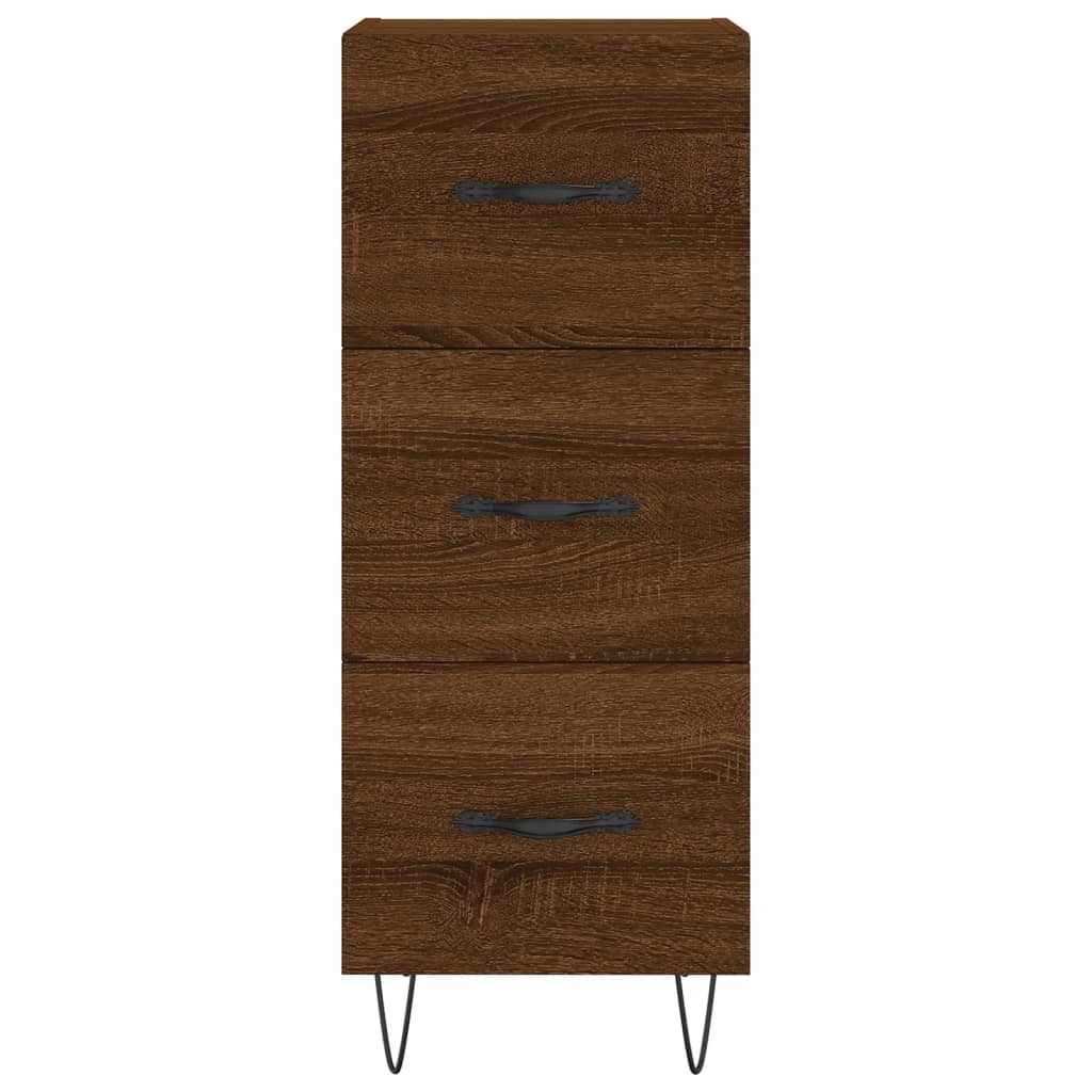 Dressoir 34,5X34X90 Cm Bewerkt Hout Bruin Eikenkleur
