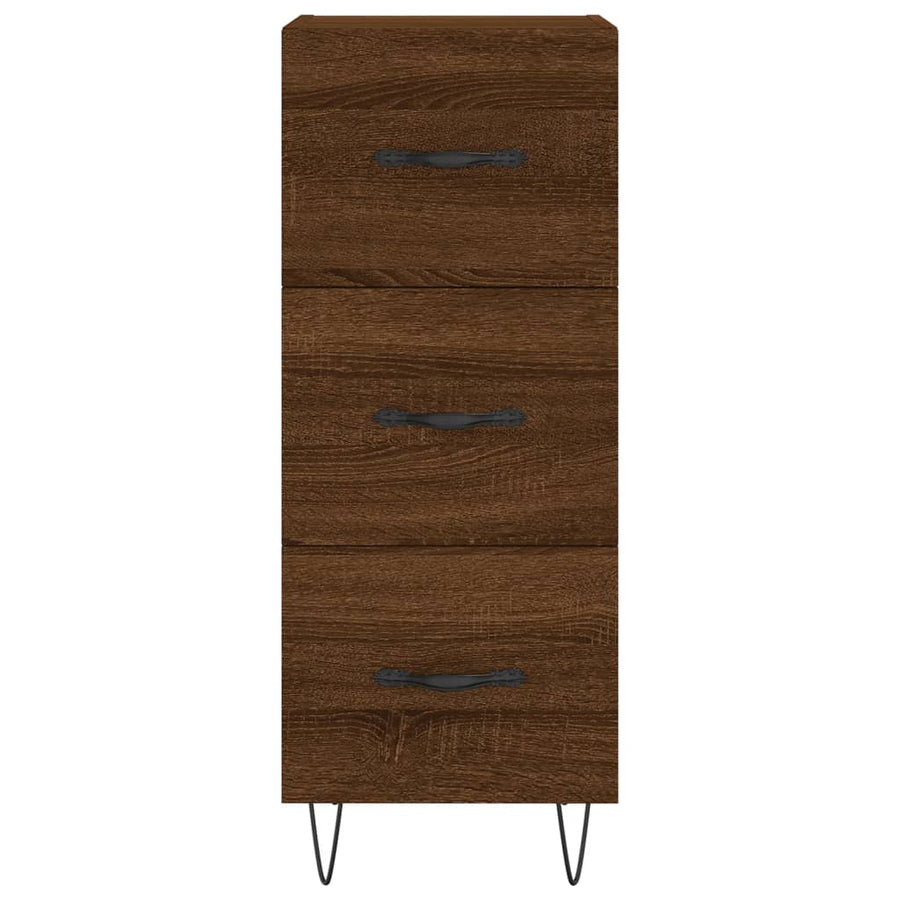 Dressoir 34,5X34X90 Cm Bewerkt Hout Bruin Eikenkleur