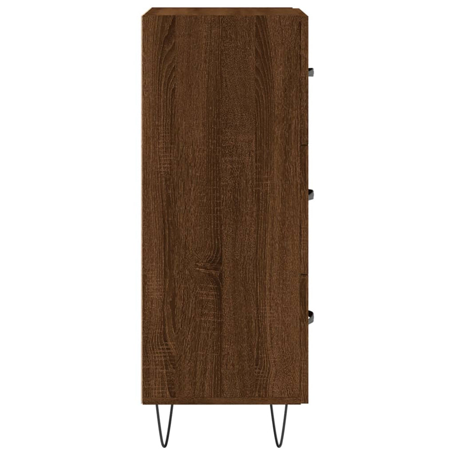 Dressoir 34,5X34X90 Cm Bewerkt Hout Bruin Eikenkleur