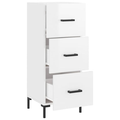 Dressoir 34,5X34X90 Cm Bewerkt Hout Hoogglans Wit