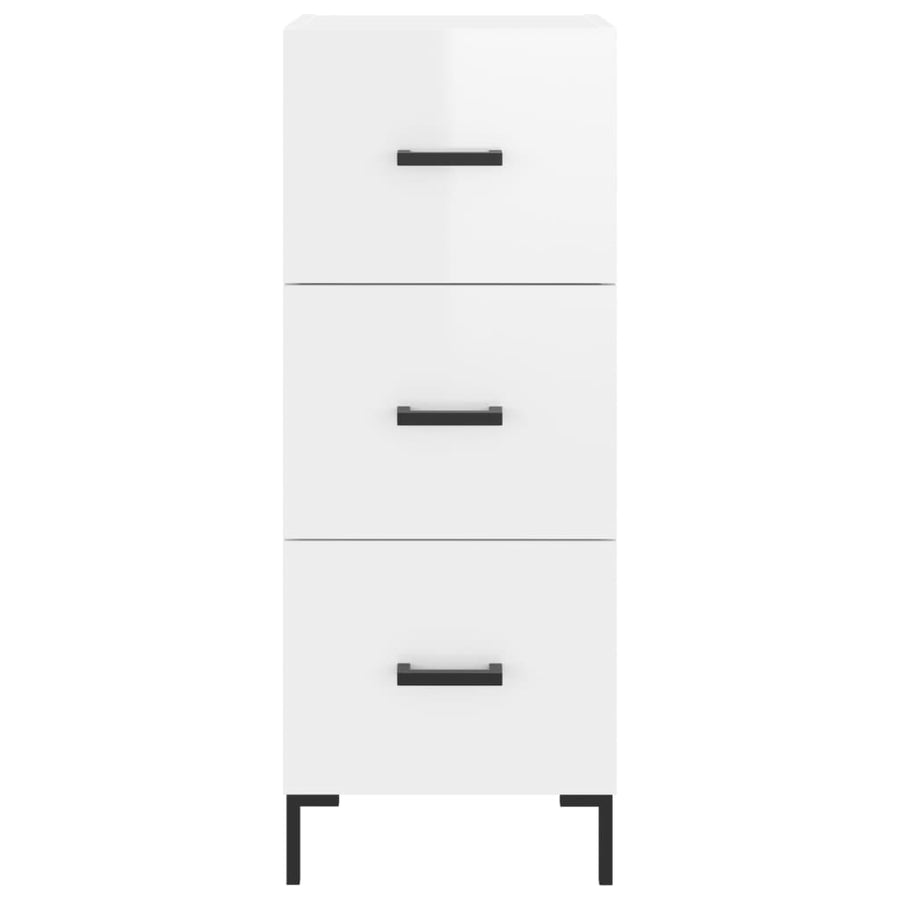 Dressoir 34,5X34X90 Cm Bewerkt Hout Hoogglans Wit