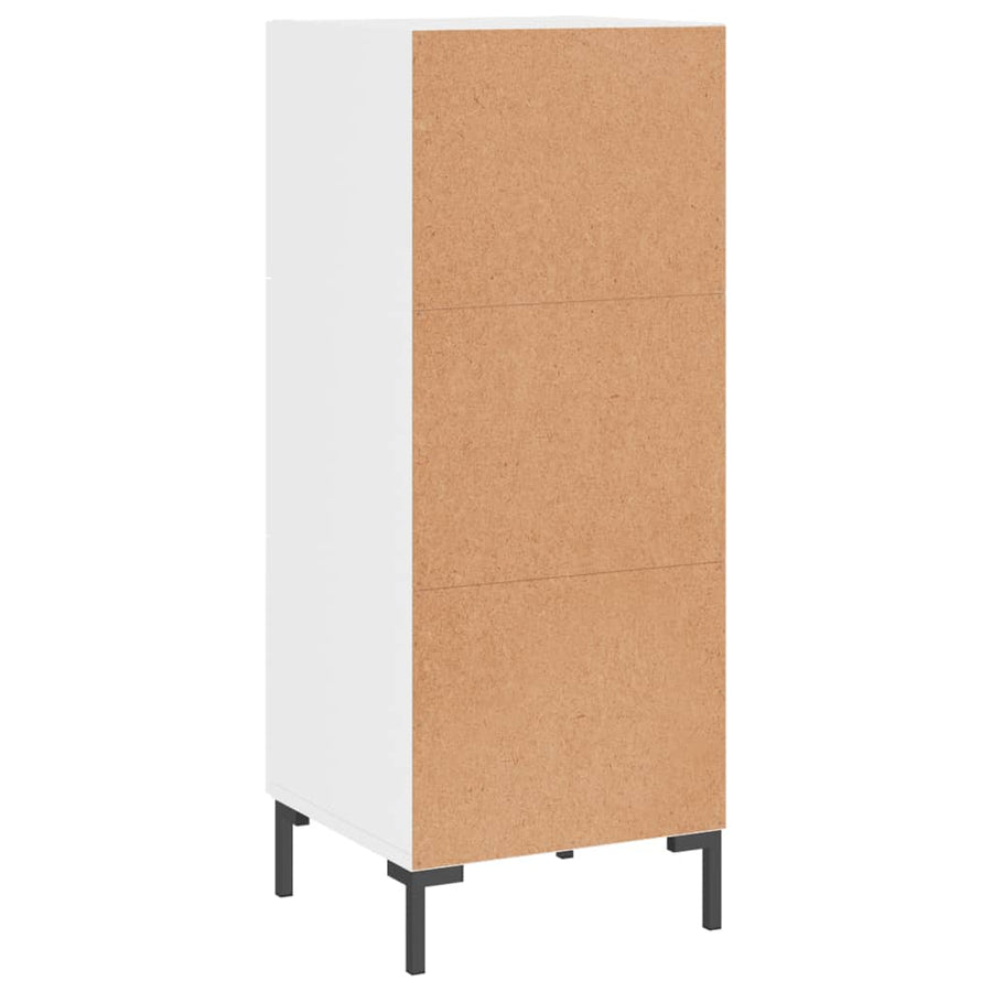 Dressoir 34,5X34X90 Cm Bewerkt Hout Hoogglans Wit