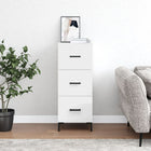 Sideboard 34.5x34x90 cm engineered wood high gloss white