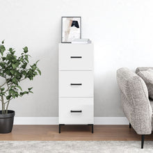 Dressoir 34,5X34X90 Cm Bewerkt Hout Hoogglans Wit