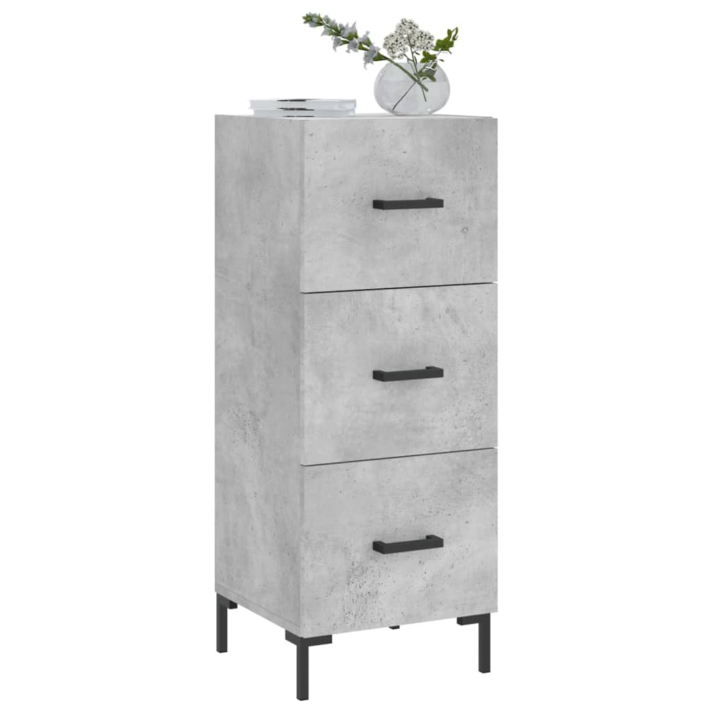 Dressoir 34,5X34X90 Cm Bewerkt Hout Betongrijs
