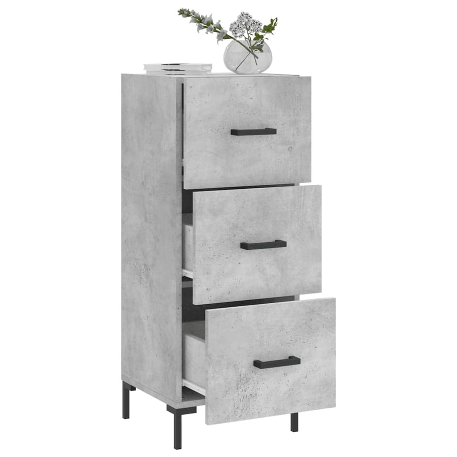 Dressoir 34,5X34X90 Cm Bewerkt Hout Betongrijs