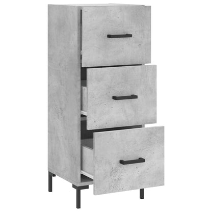 Dressoir 34,5X34X90 Cm Bewerkt Hout Betongrijs