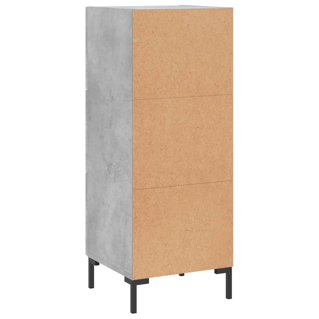 Dressoir 34,5X34X90 Cm Bewerkt Hout Betongrijs