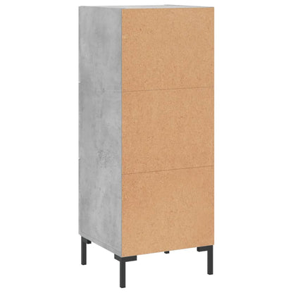 Dressoir 34,5X34X90 Cm Bewerkt Hout Betongrijs