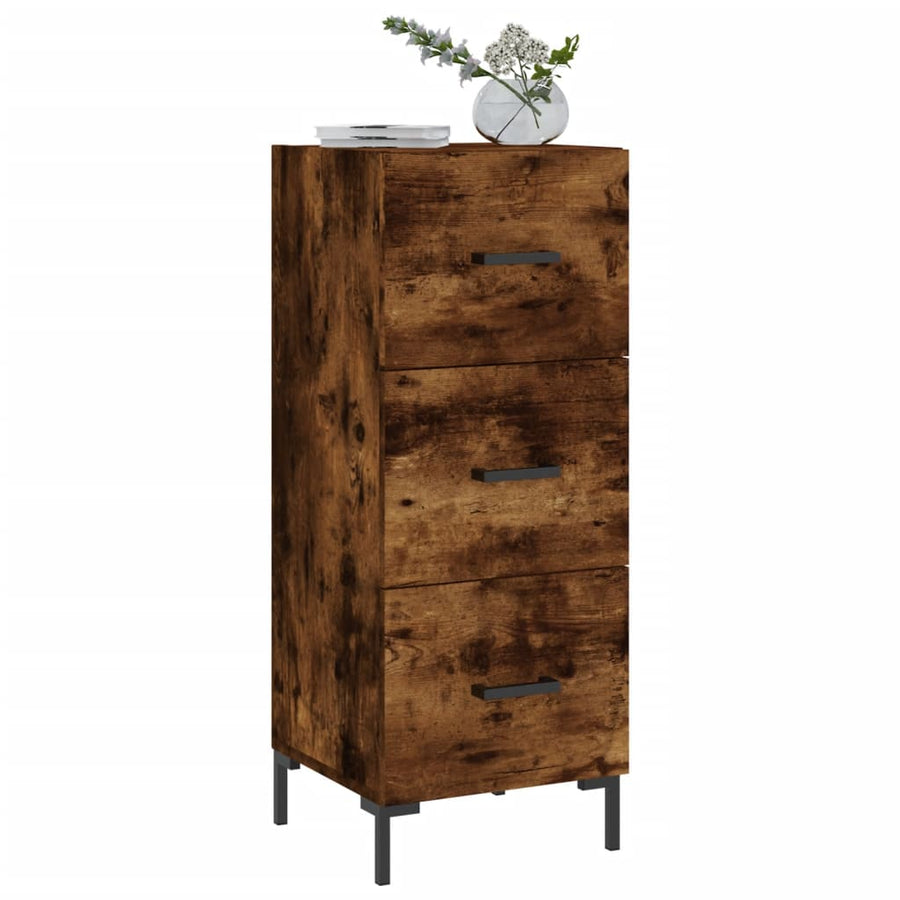 Dressoir 34,5X34X90 Cm Bewerkt Hout Gerookt Eiken