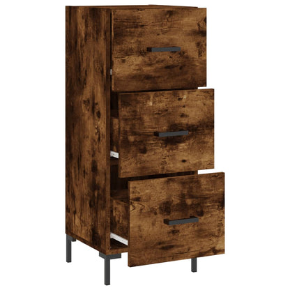 Dressoir 34,5X34X90 Cm Bewerkt Hout Gerookt Eiken