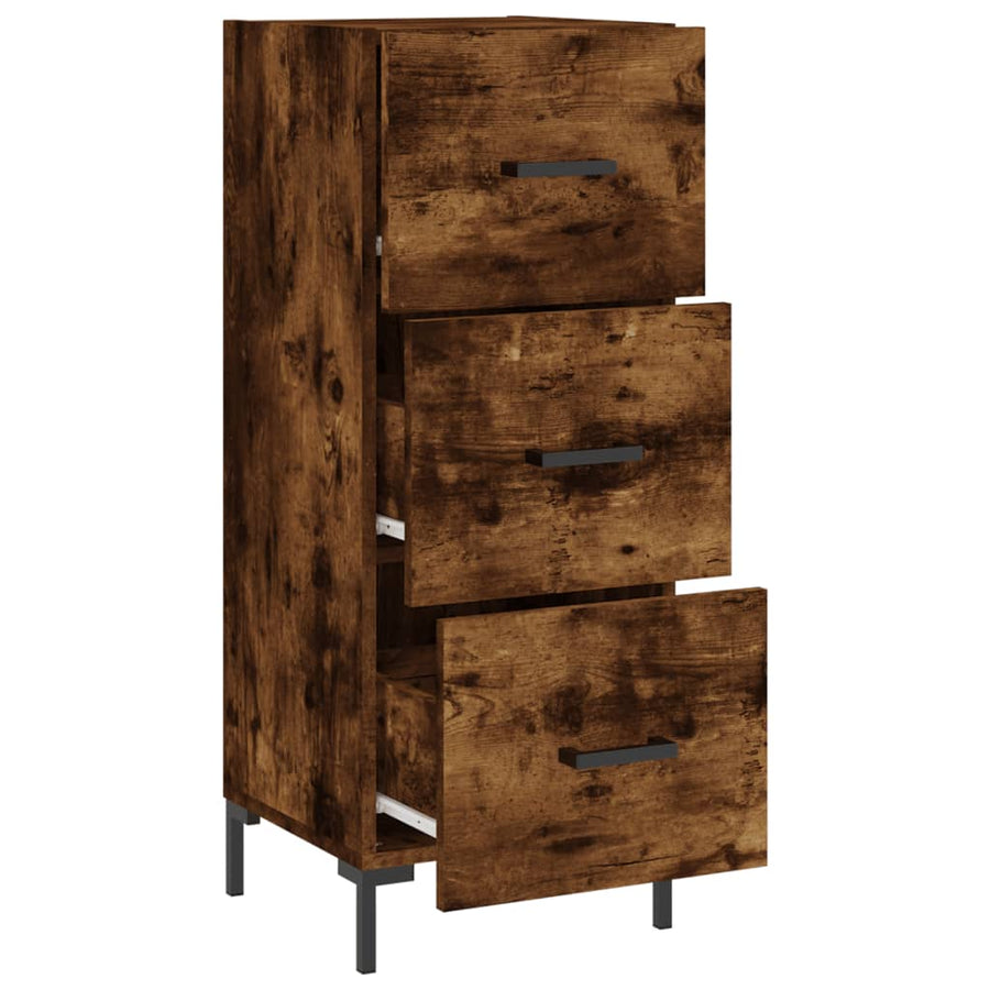Dressoir 34,5X34X90 Cm Bewerkt Hout Gerookt Eiken