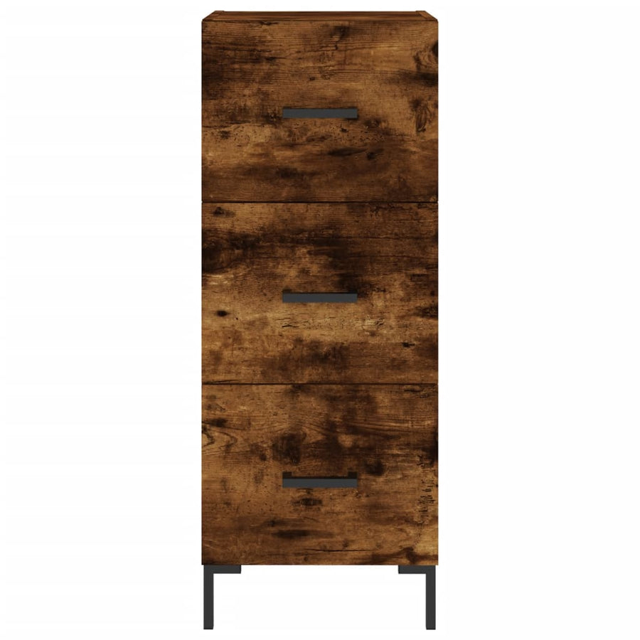 Dressoir 34,5X34X90 Cm Bewerkt Hout Gerookt Eiken
