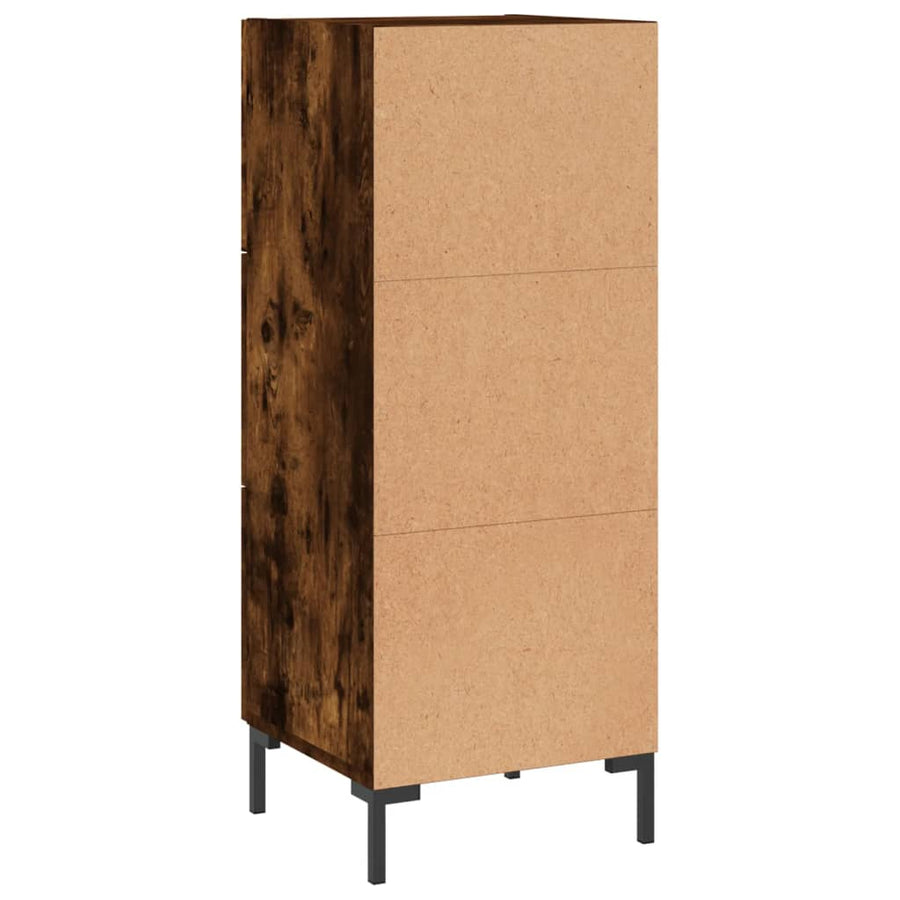 Dressoir 34,5X34X90 Cm Bewerkt Hout Gerookt Eiken