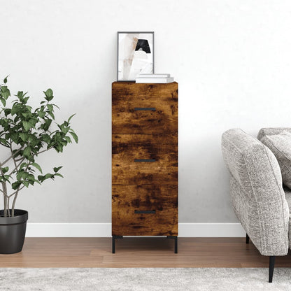 Dressoir 34,5X34X90 Cm Bewerkt Hout Gerookt Eiken