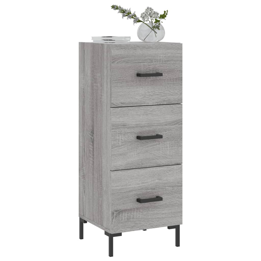 Dressoir 34,5X34X90 Cm Bewerkt Hout Grijs Sonoma Eikenkleurig