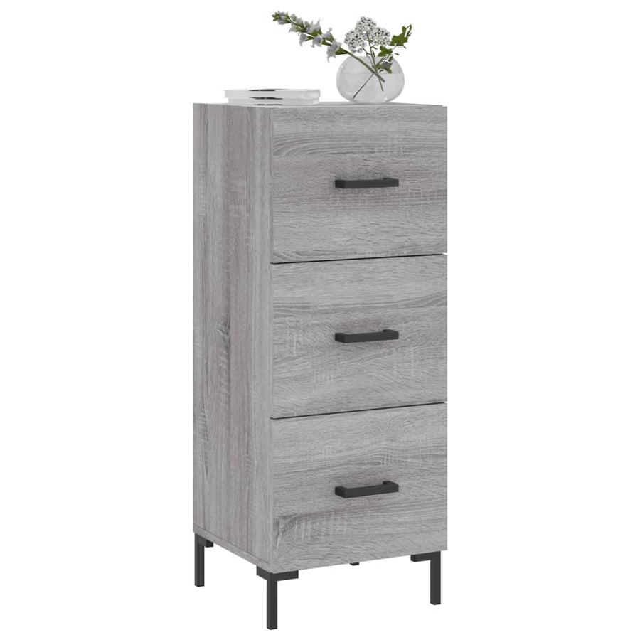 Dressoir 34,5X34X90 Cm Bewerkt Hout Grijs Sonoma Eikenkleurig