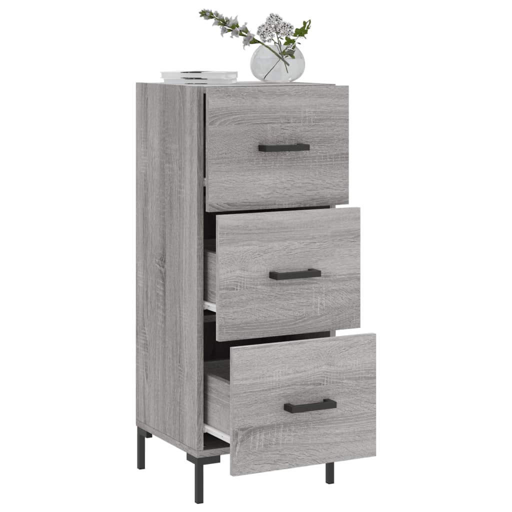 Dressoir 34,5X34X90 Cm Bewerkt Hout Grijs Sonoma Eikenkleurig