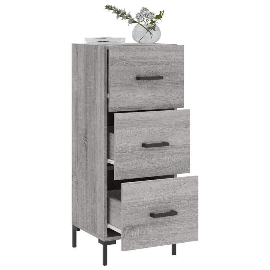 Dressoir 34,5X34X90 Cm Bewerkt Hout Grijs Sonoma Eikenkleurig