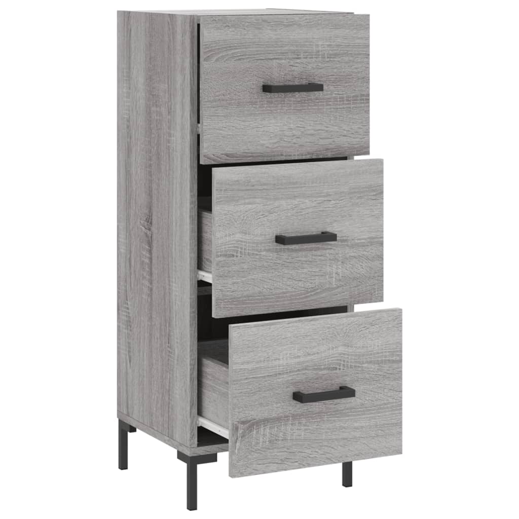 Dressoir 34,5X34X90 Cm Bewerkt Hout Grijs Sonoma Eikenkleurig