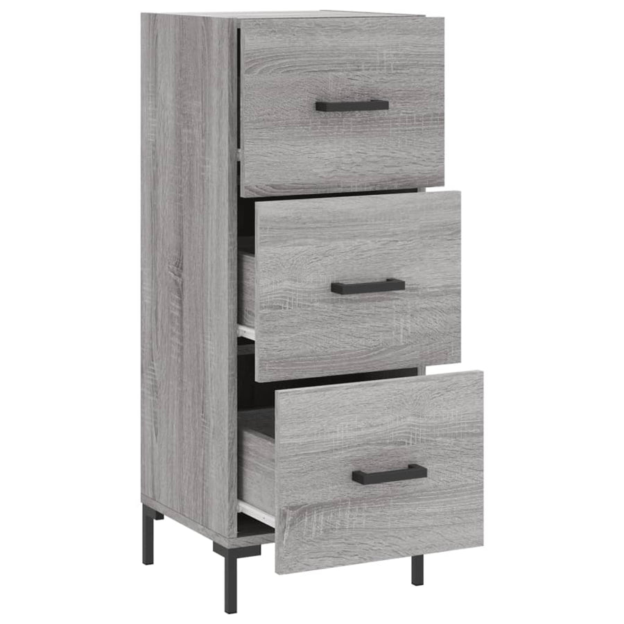 Dressoir 34,5X34X90 Cm Bewerkt Hout Grijs Sonoma Eikenkleurig