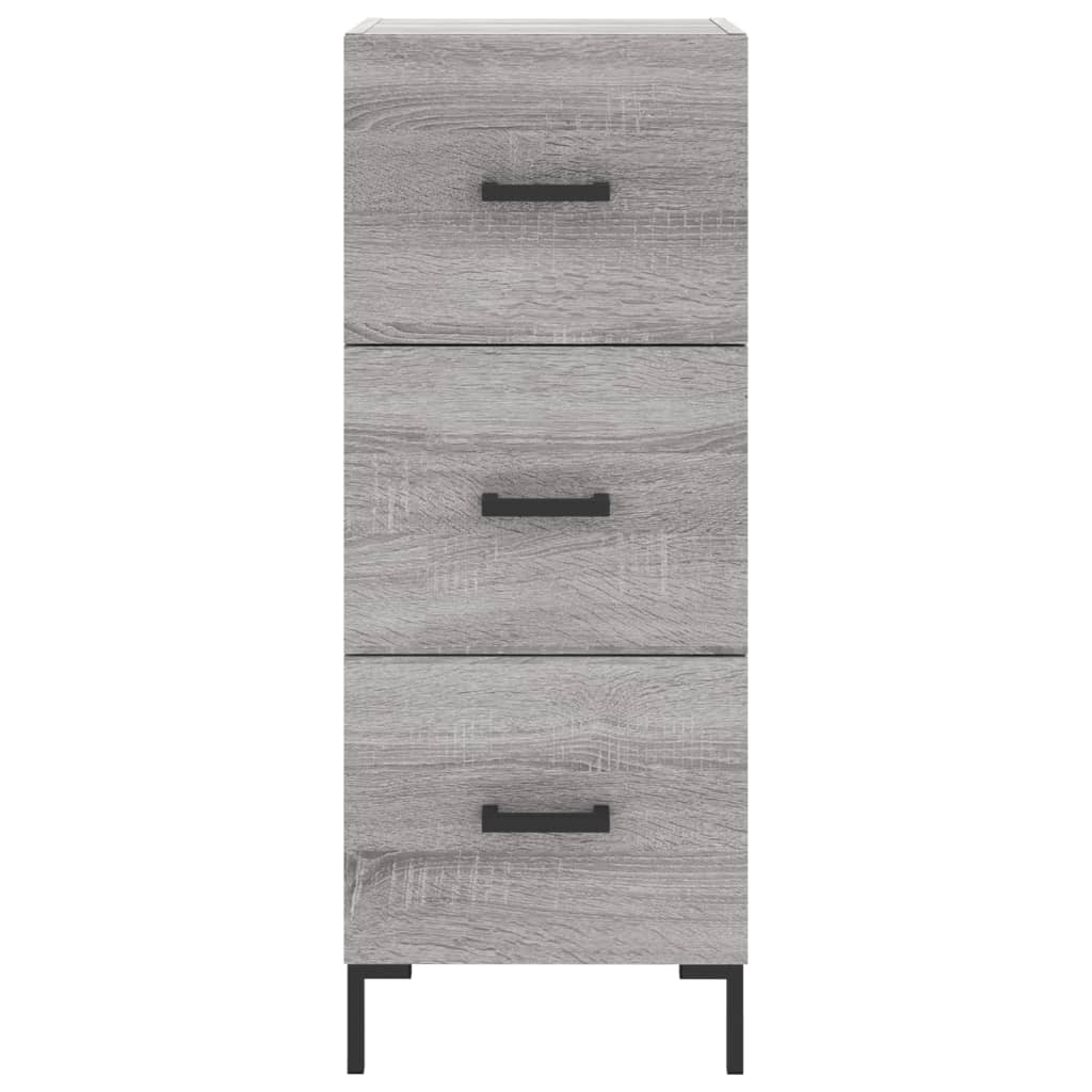 Dressoir 34,5X34X90 Cm Bewerkt Hout Grijs Sonoma Eikenkleurig