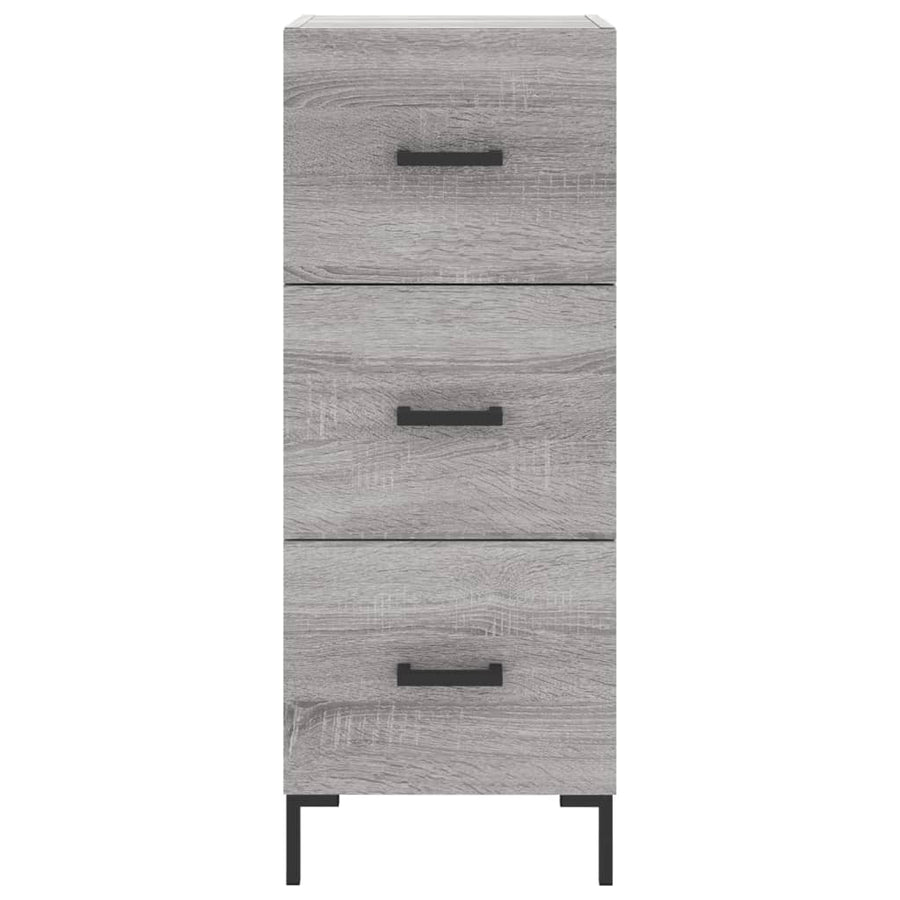 Dressoir 34,5X34X90 Cm Bewerkt Hout Grijs Sonoma Eikenkleurig