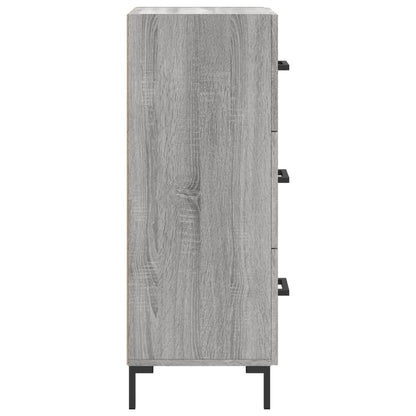 Dressoir 34,5X34X90 Cm Bewerkt Hout Grijs Sonoma Eikenkleurig