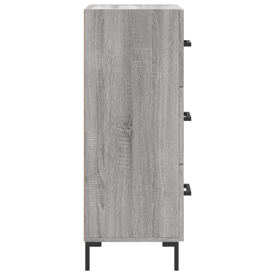Dressoir 34,5X34X90 Cm Bewerkt Hout Grijs Sonoma Eikenkleurig