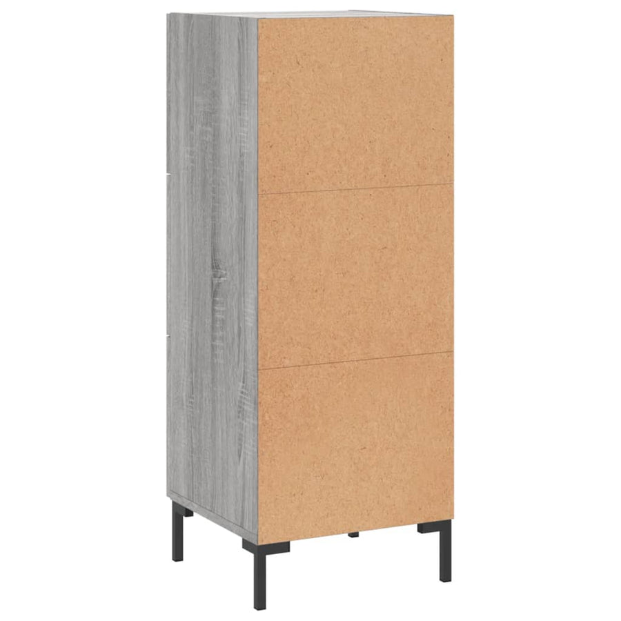 Dressoir 34,5X34X90 Cm Bewerkt Hout Grijs Sonoma Eikenkleurig
