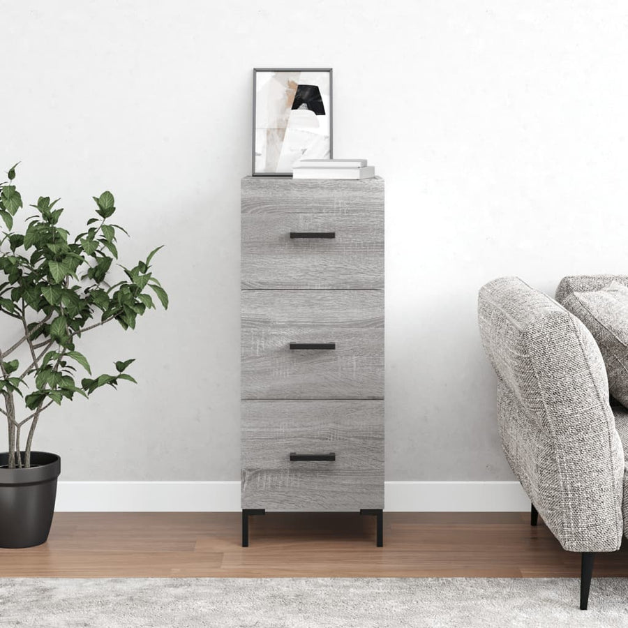 Dressoir 34,5X34X90 Cm Bewerkt Hout Grijs Sonoma Eikenkleurig