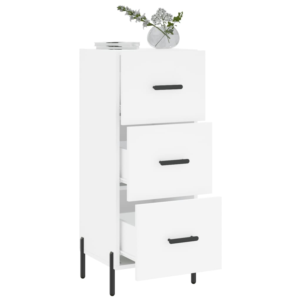 Dressoir 34,5X34X90 Cm Bewerkt Hout Wit