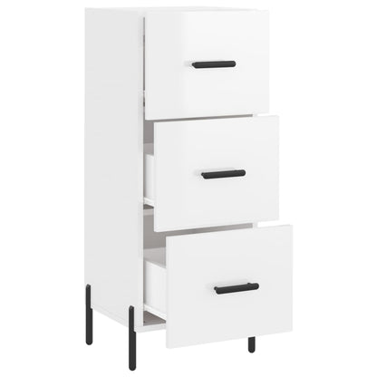 Dressoir 34,5X34X90 Cm Bewerkt Hout Hoogglans Wit