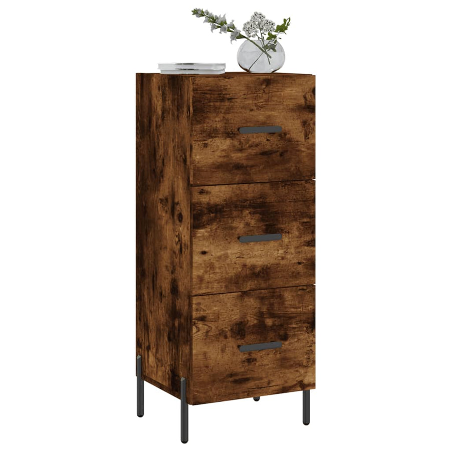 Dressoir 34,5X34X90 Cm Bewerkt Hout Gerookt Eiken
