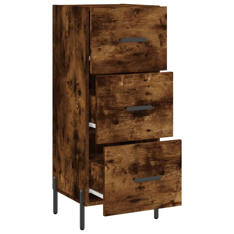 Dressoir 34,5X34X90 Cm Bewerkt Hout Gerookt Eiken
