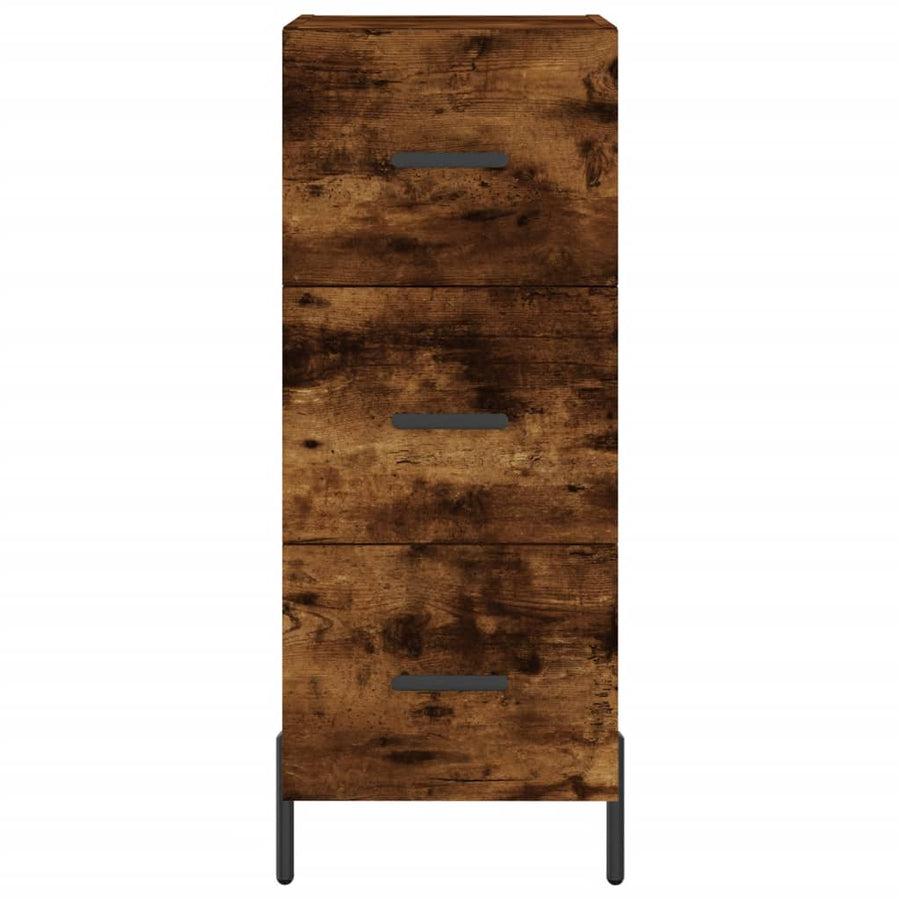 Dressoir 34,5X34X90 Cm Bewerkt Hout Gerookt Eiken
