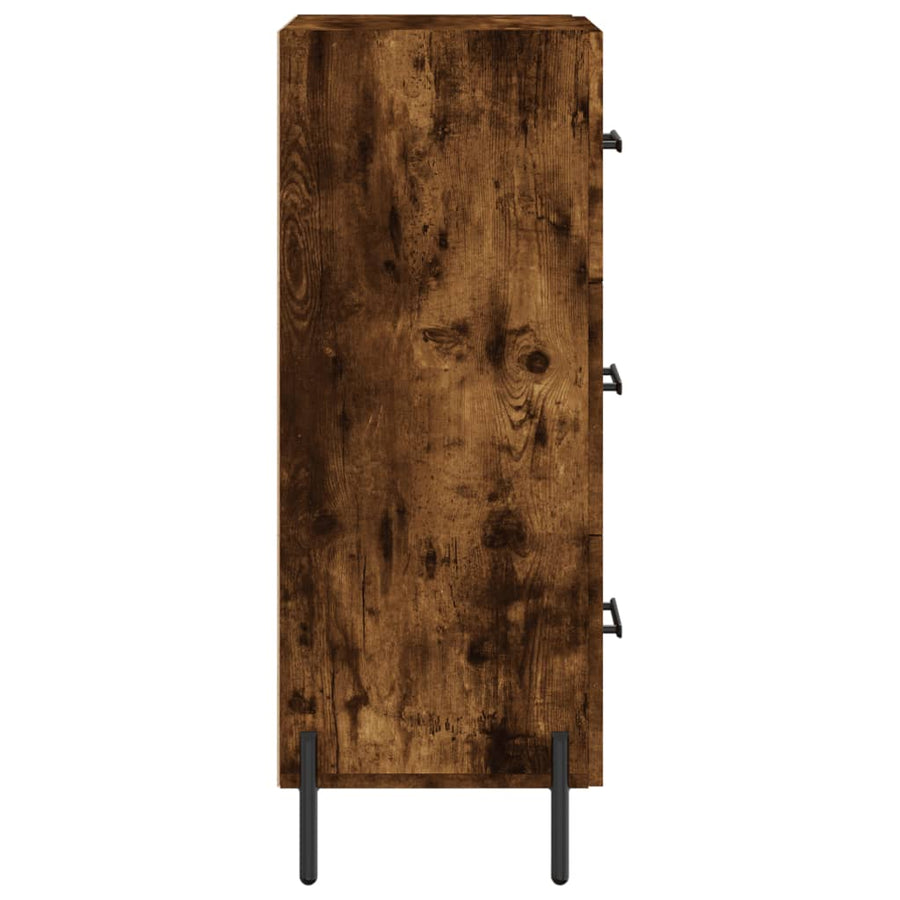Dressoir 34,5X34X90 Cm Bewerkt Hout Gerookt Eiken