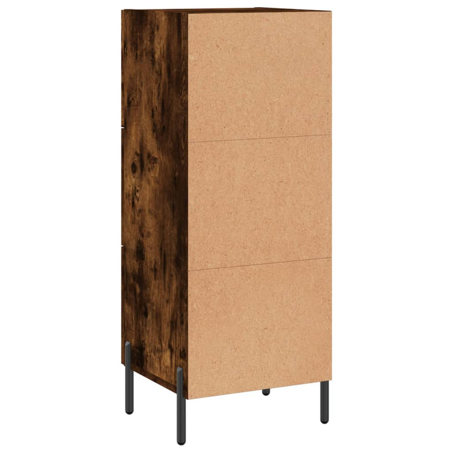 Dressoir 34,5X34X90 Cm Bewerkt Hout Gerookt Eiken
