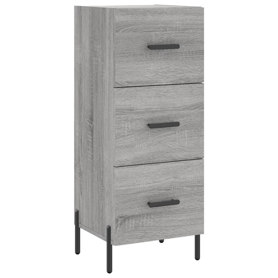 Dressoir 34,5X34X90 Cm Bewerkt Hout Grijs Sonoma Eikenkleurig