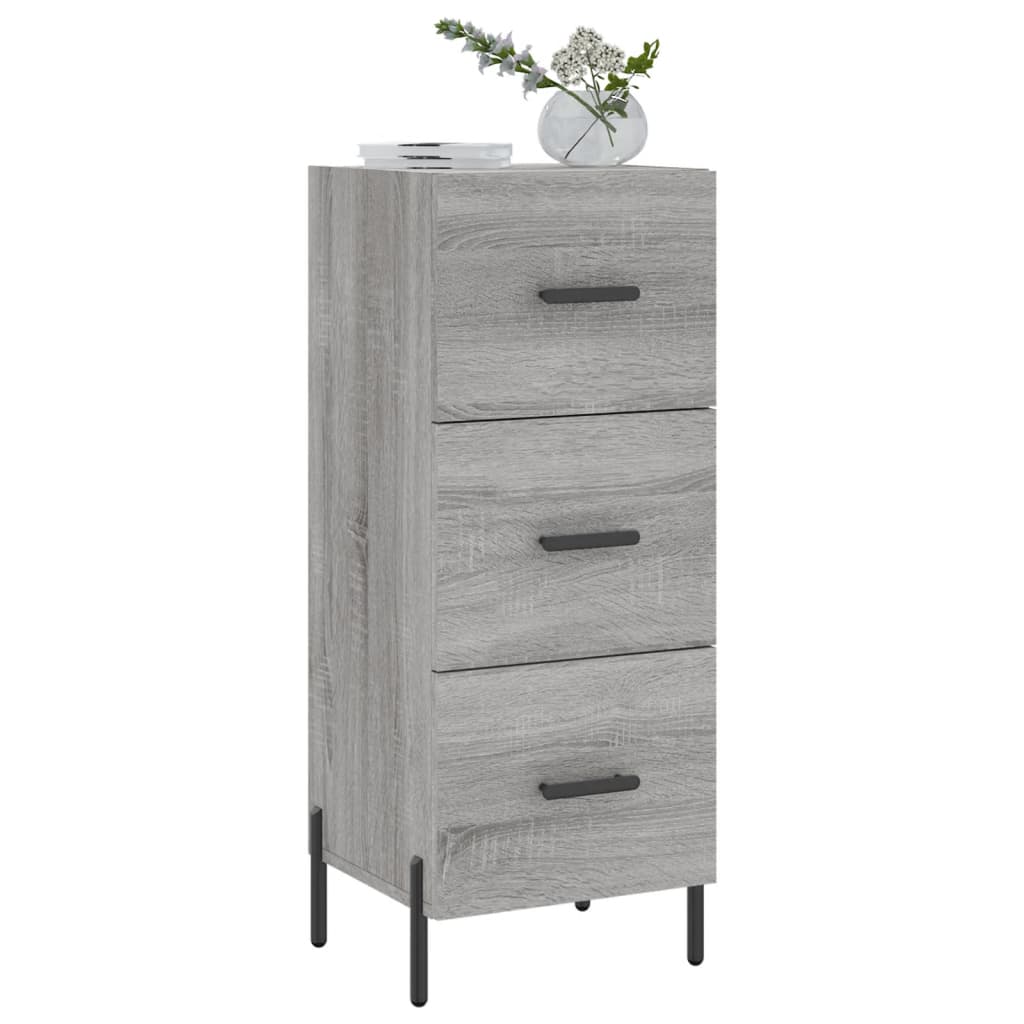 Dressoir 34,5X34X90 Cm Bewerkt Hout Grijs Sonoma Eikenkleurig
